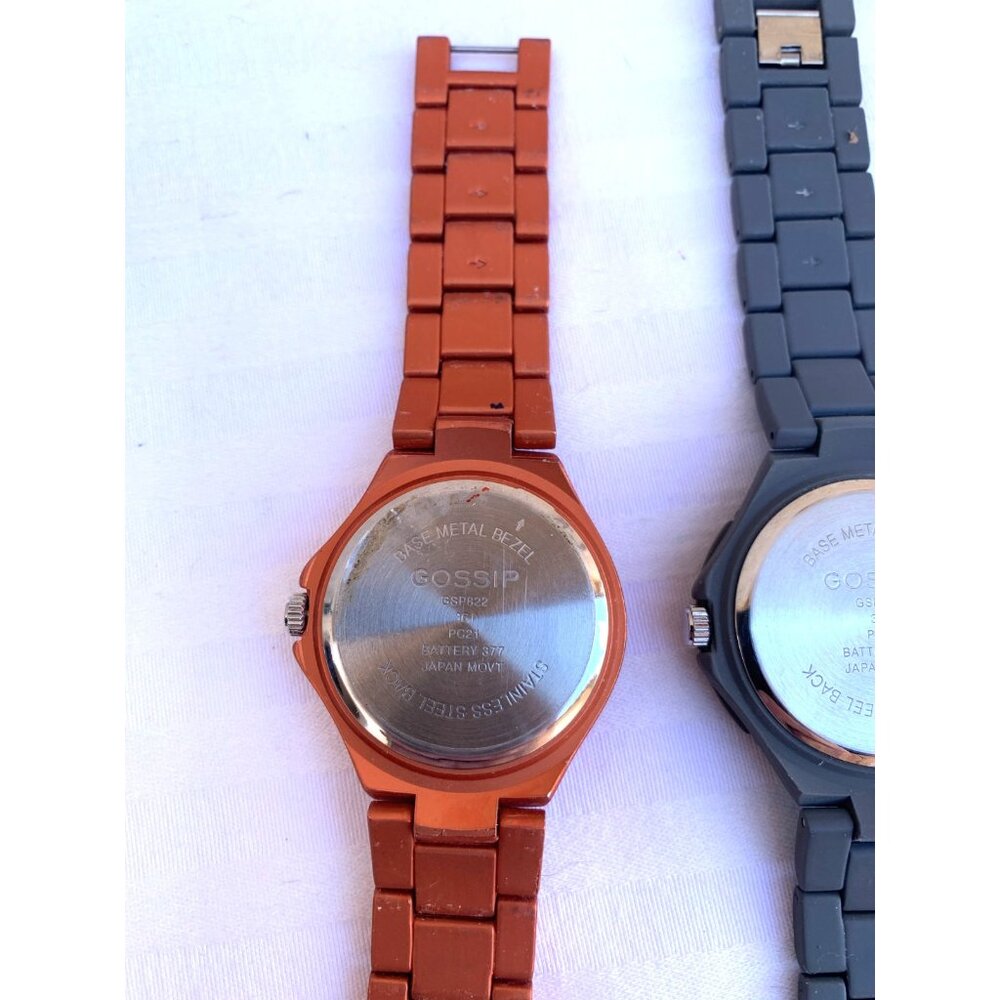 Lot 3 Gossip Quartz Rhinestone Fashion Watches Blue Gray Orange Japan Movement - Picture 6 of 8